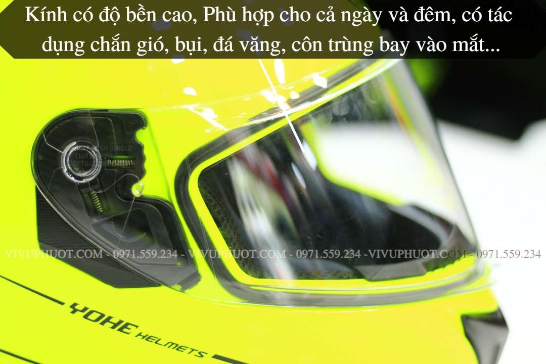 Mũ Fullface Yohe 981 Xanh Dạ Quang