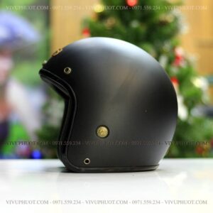 Mũ 3/4 Bulldog 4U Đen Nhám Đen