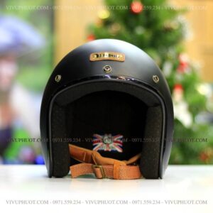 Mũ 3/4 Bulldog 4U Đen Nhám Đen