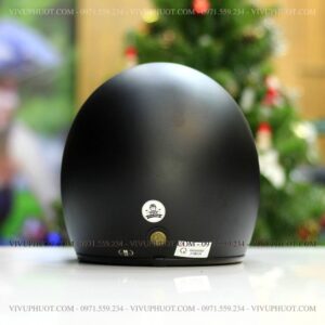 Mũ 3/4 Bulldog 4U Đen Nhám Đen