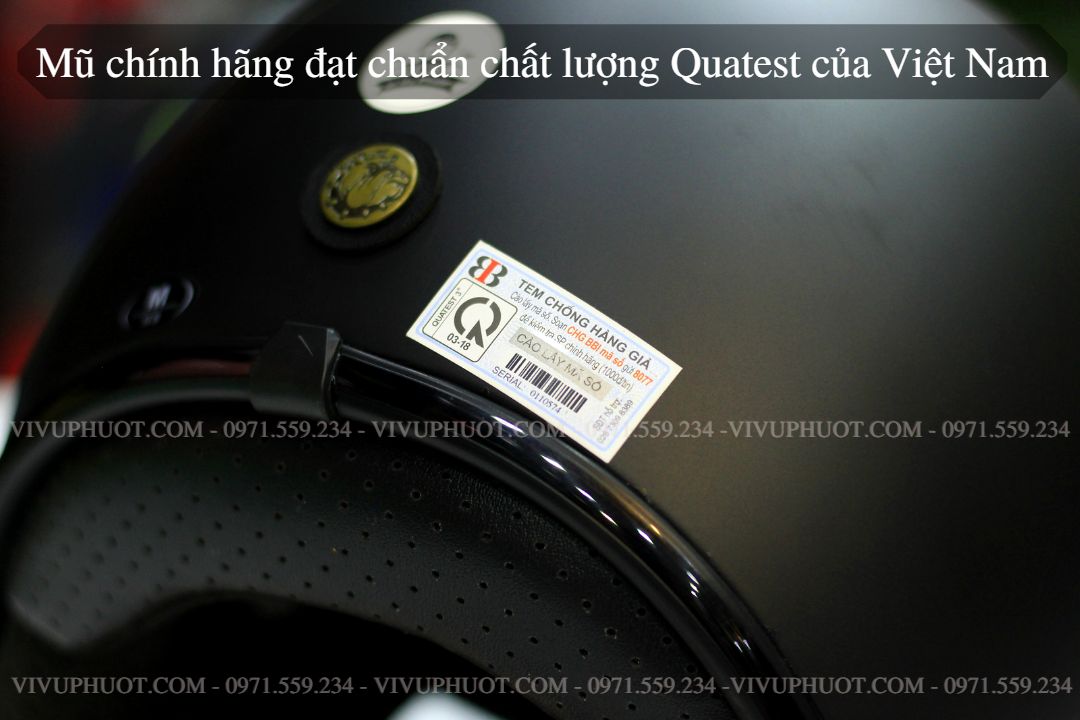 Mũ 3/4 Bulldog 4U Đen Nhám Đen