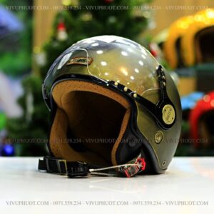 Mũ 3/4 Bulldog POM Vàng Xước