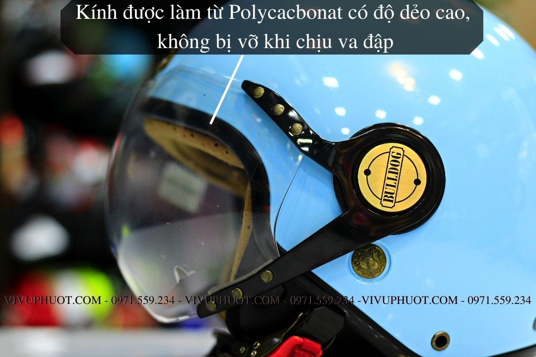 Mũ 3/4 Bulldog POM Xanh Dương