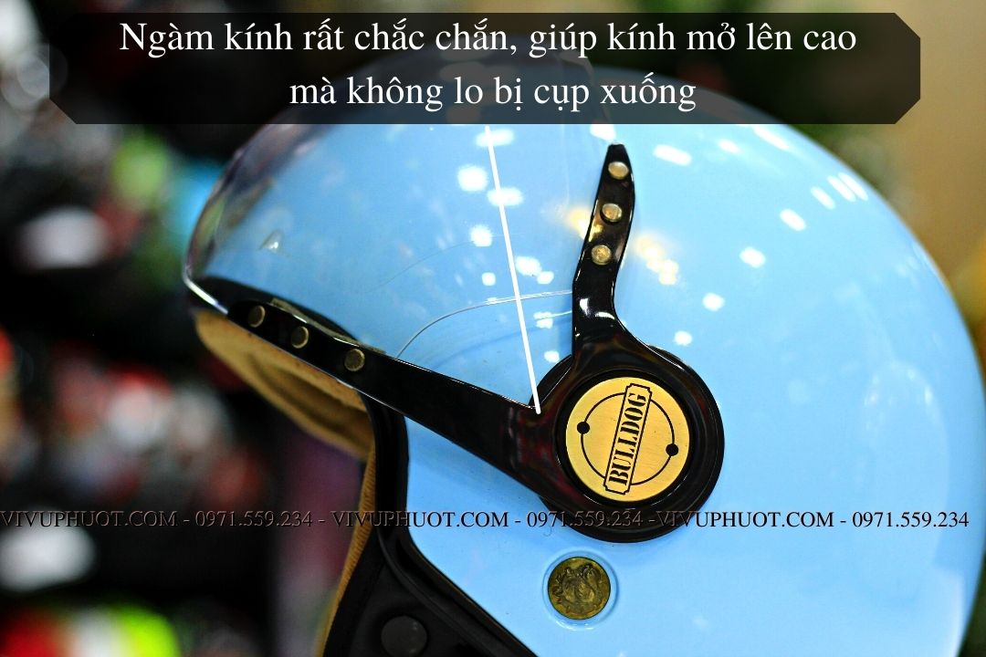 Mũ 3/4 Bulldog POM Xanh Dương