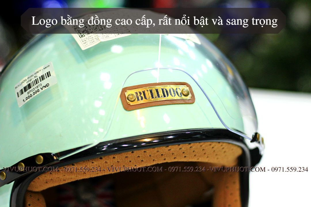 Mũ 3/4 Bulldog POM Xanh Ngọc