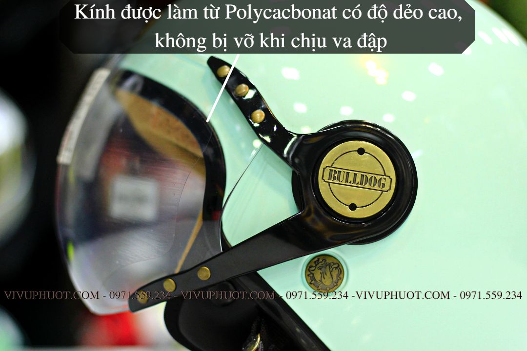 Mũ 3/4 Bulldog POM Xanh Ngọc