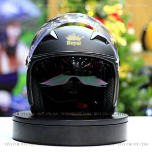 Mũ 3/4 Royal M268 2 Kính Đen Nhám