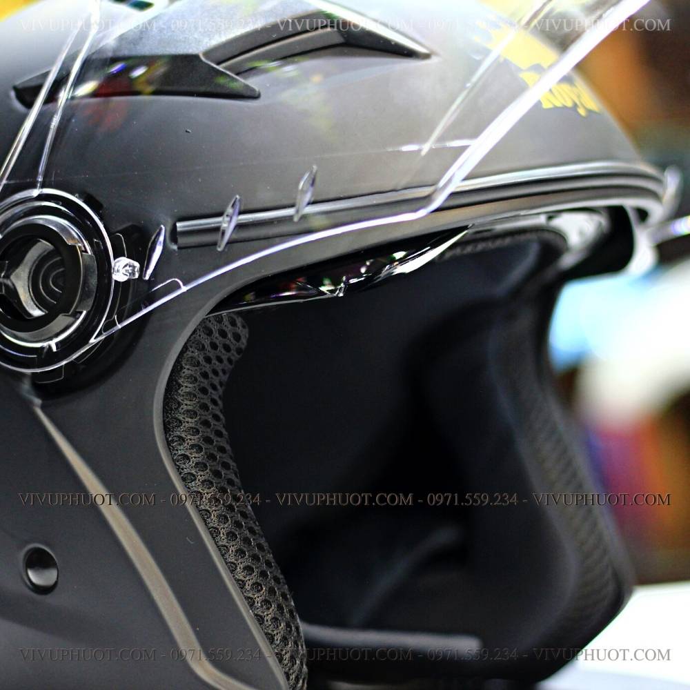 Mũ 3/4 Royal M268 2 Kính Đen Nhám