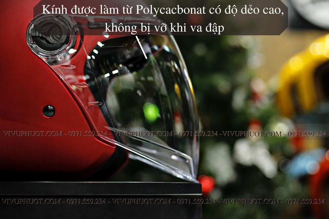 Mũ 3/4 Royal M268 2 Kính Đỏ Đô