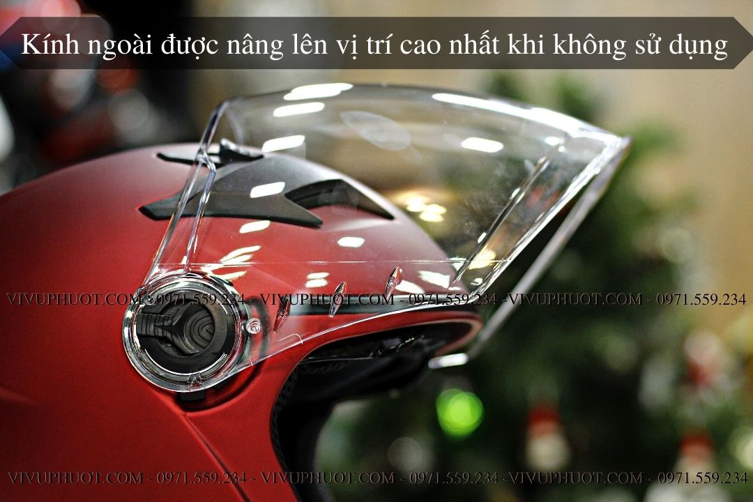 Mũ 3/4 Royal M268 2 Kính Đỏ Đô