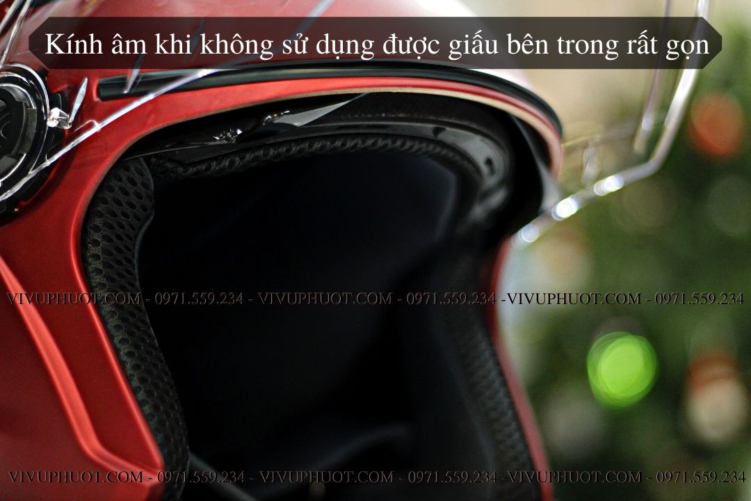 Mũ 3/4 Royal M268 2 Kính Đỏ Đô