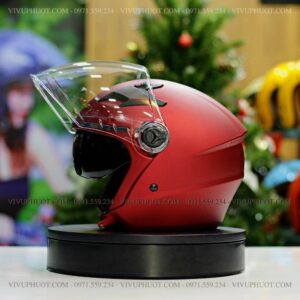 Mũ 3/4 Royal M268 2 Kính Đỏ Đô