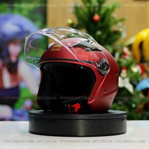 Mũ 3/4 Royal M268 2 Kính Đỏ Đô