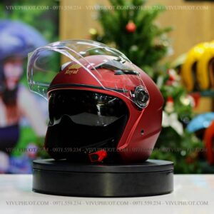 Mũ 3/4 Royal M268 2 Kính Đỏ Đô