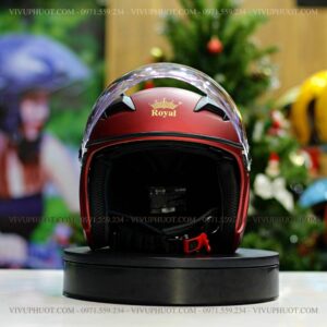 Mũ 3/4 Royal M268 2 Kính Đỏ Đô