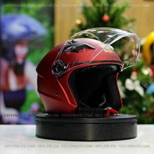 Mũ 3/4 Royal M268 2 Kính Đỏ Đô