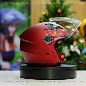 Mũ 3/4 Royal M268 2 Kính Đỏ Đô