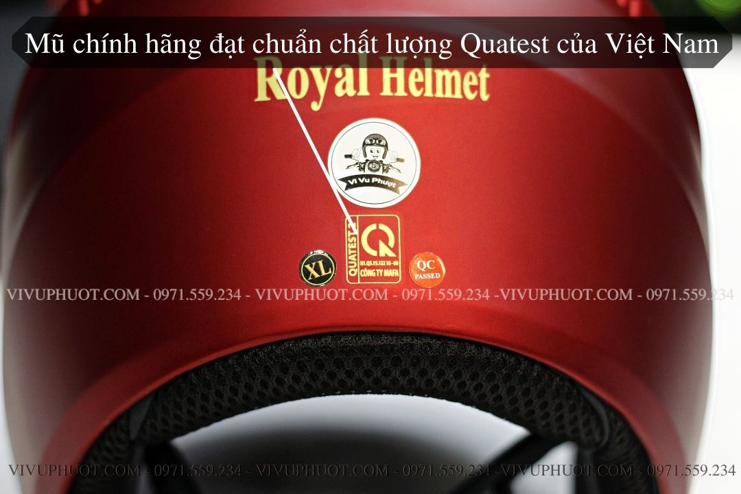 Mũ 3/4 Royal M268 2 Kính Đỏ Đô