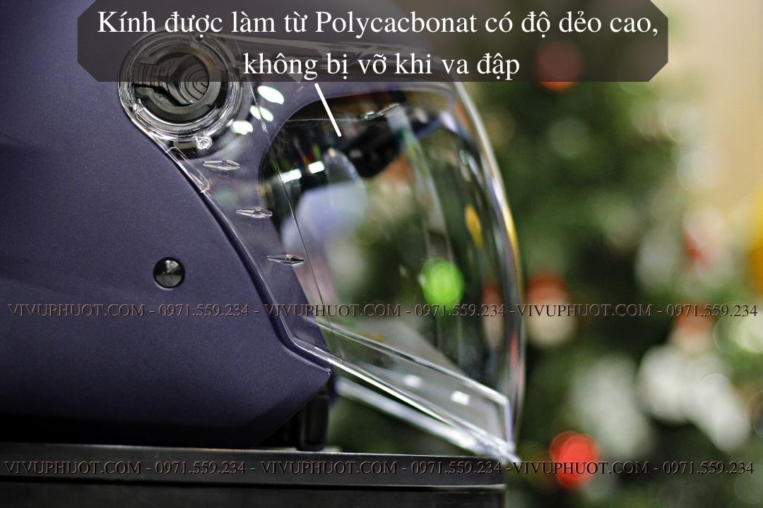 Mũ 3/4 Royal M268 2 Kính Xanh Mực