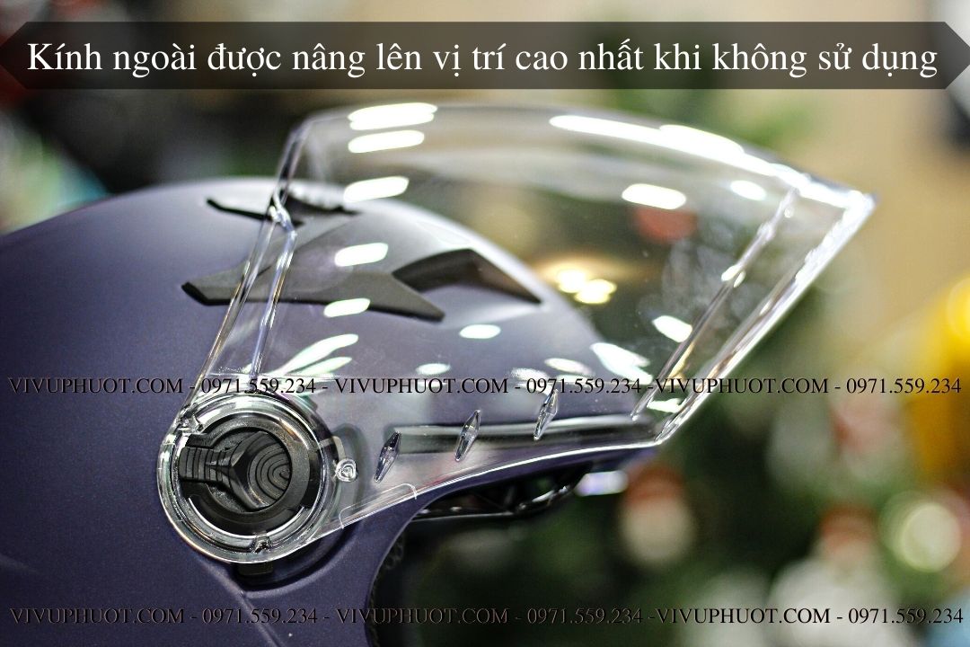 Mũ 3/4 Royal M268 2 Kính Xanh Mực