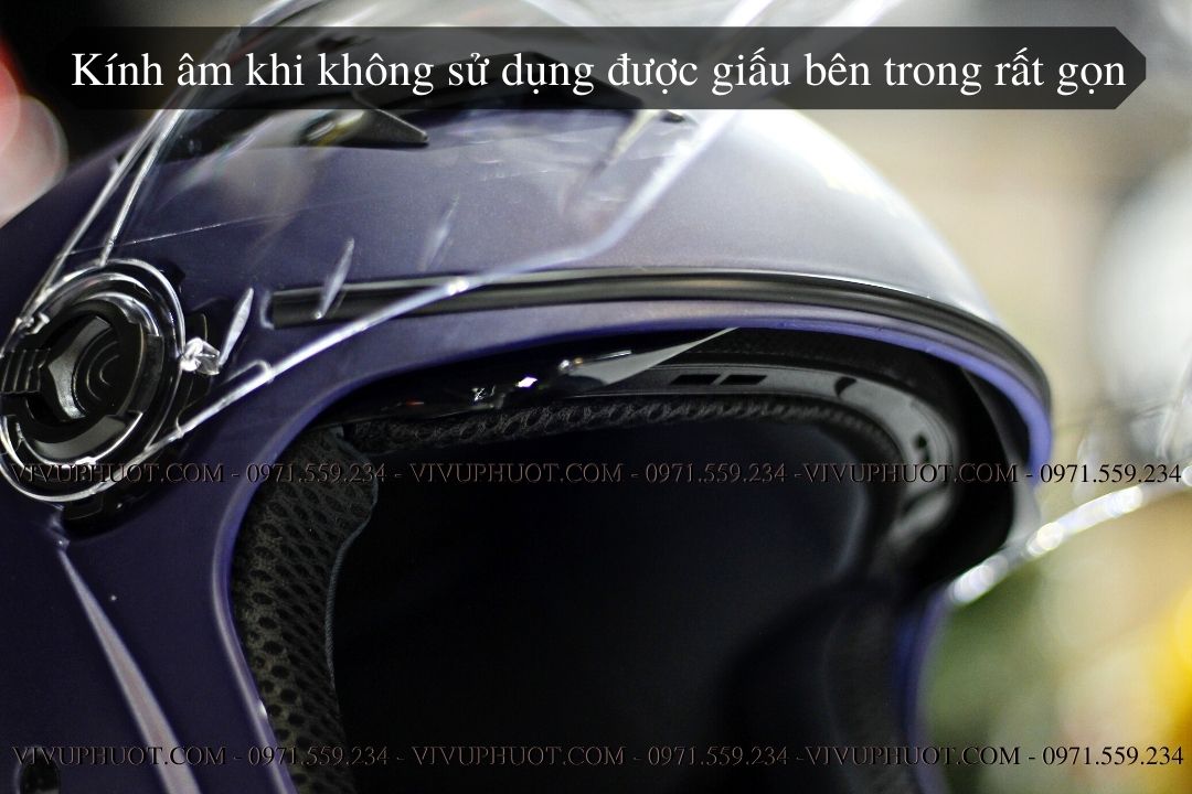 Mũ 3/4 Royal M268 2 Kính Xanh Mực