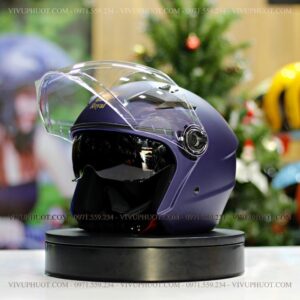 Mũ 3/4 Royal M268 2 Kính Xanh Mực