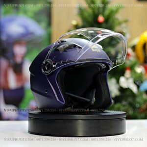 Mũ 3/4 Royal M268 2 Kính Xanh Mực