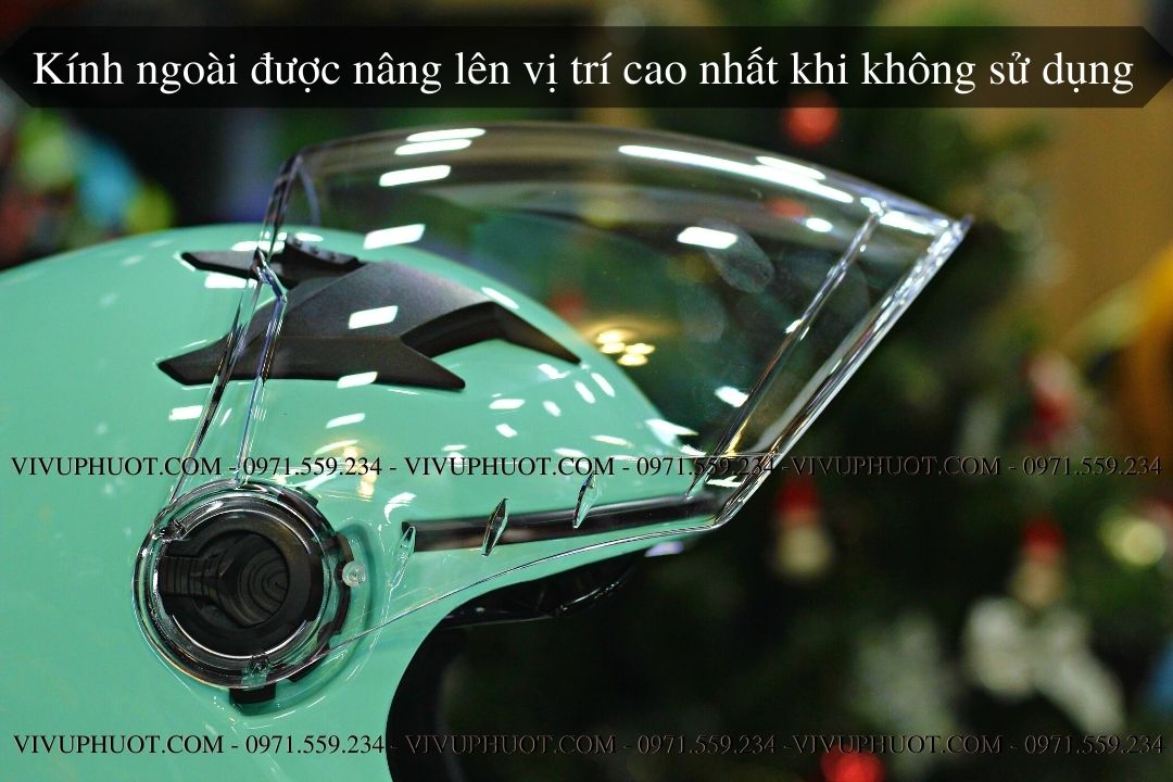 Mũ 3/4 Royal M268 2 Kính Xanh Ngọc