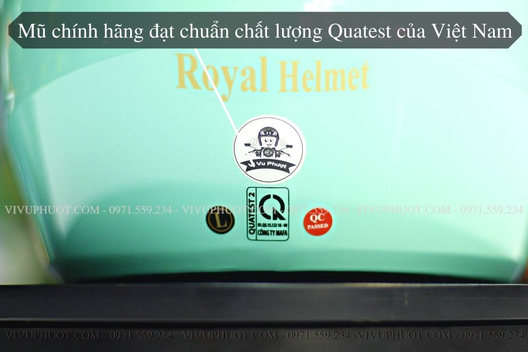 Mũ 3/4 Royal M268 2 Kính Xanh Ngọc
