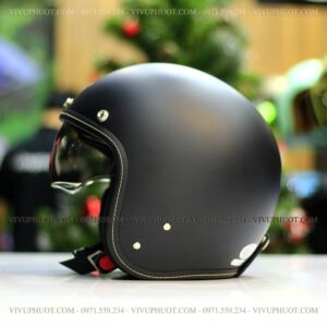 Mũ 3/4 Sunda 388 Đen Nhám