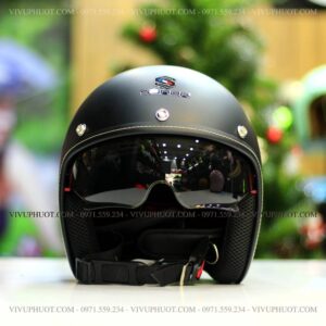 Mũ 3/4 Sunda 388 Đen Nhám