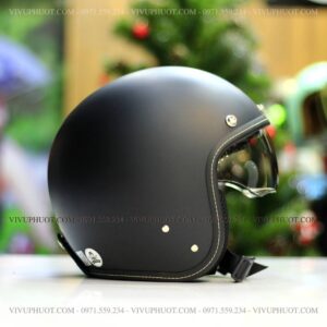 Mũ 3/4 Sunda 388 Đen Nhám