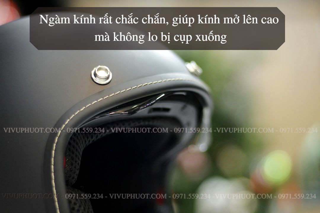 Mũ 3/4 Sunda 388 Đen Nhám