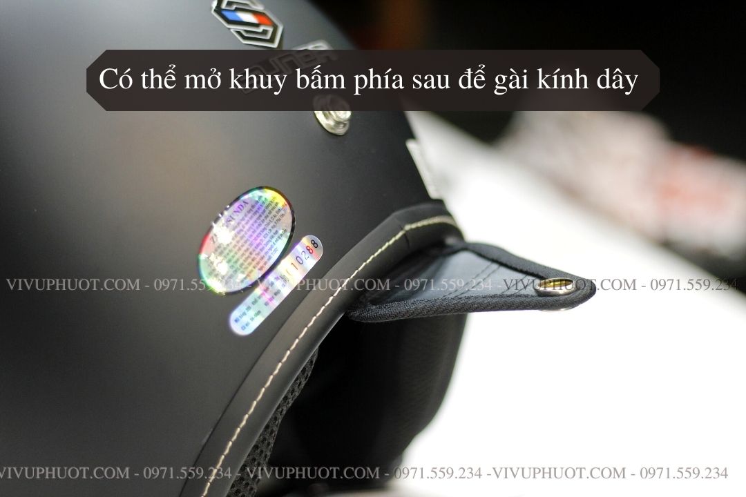 Mũ 3/4 Sunda 388 Đen Nhám