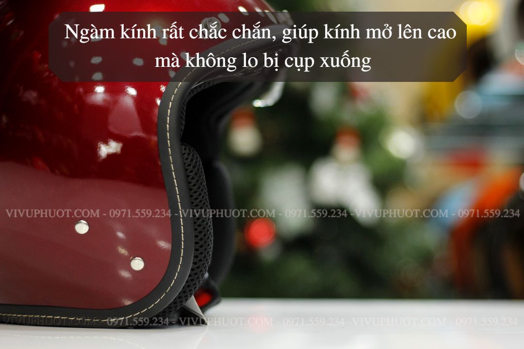 Mũ 3/4 Sunda 388 Đỏ Đô