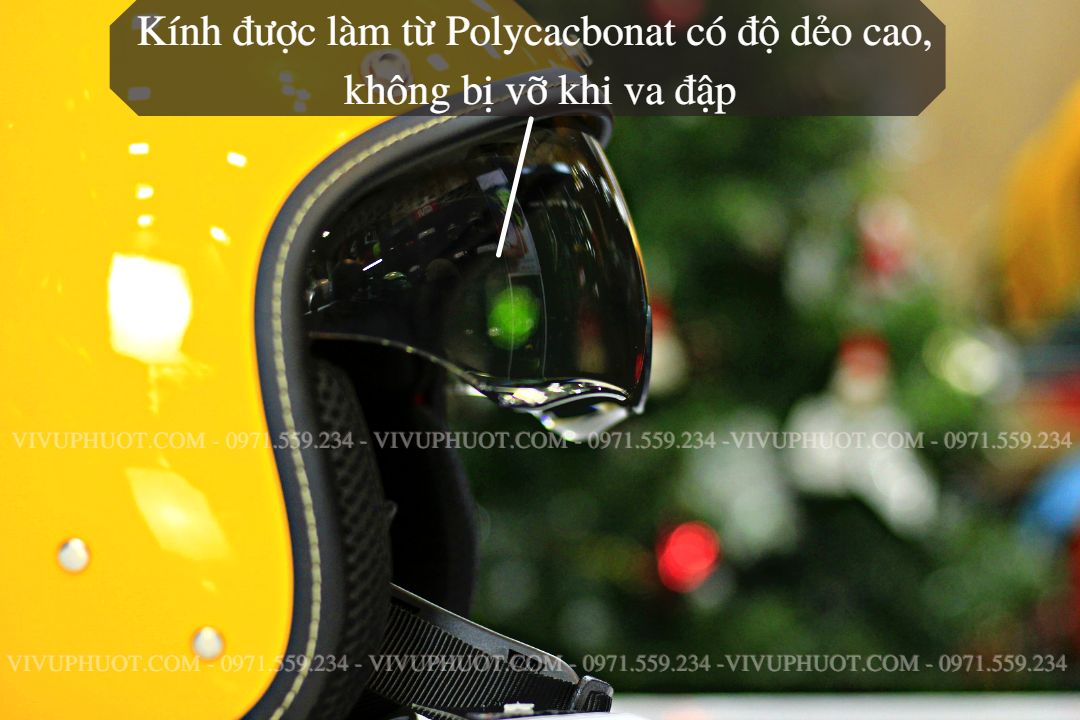 Mũ 3/4 Sunda 388 Vàng Bóng