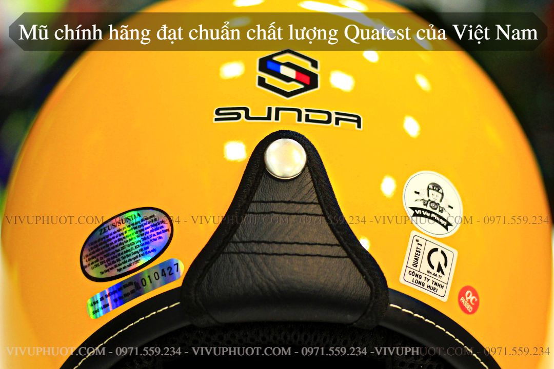 Mũ 3/4 Sunda 388 Vàng Bóng