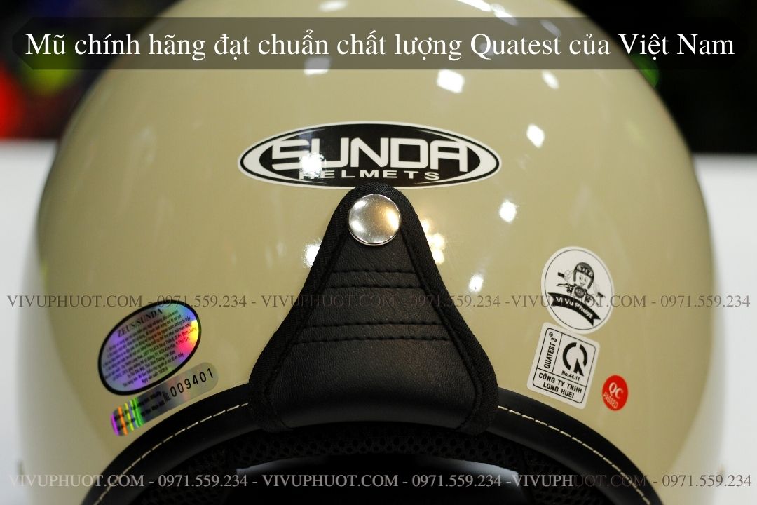 Mũ 3/4 Sunda 388 Trắng Sữa