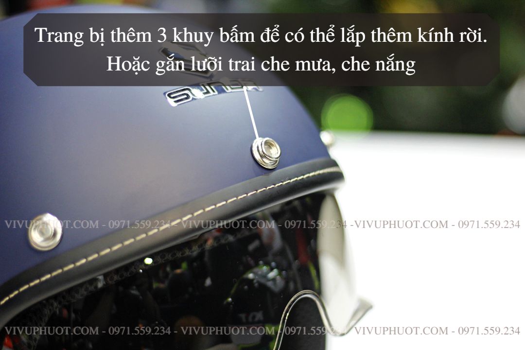 Mũ 3/4 Sunda 388 Xanh Mực