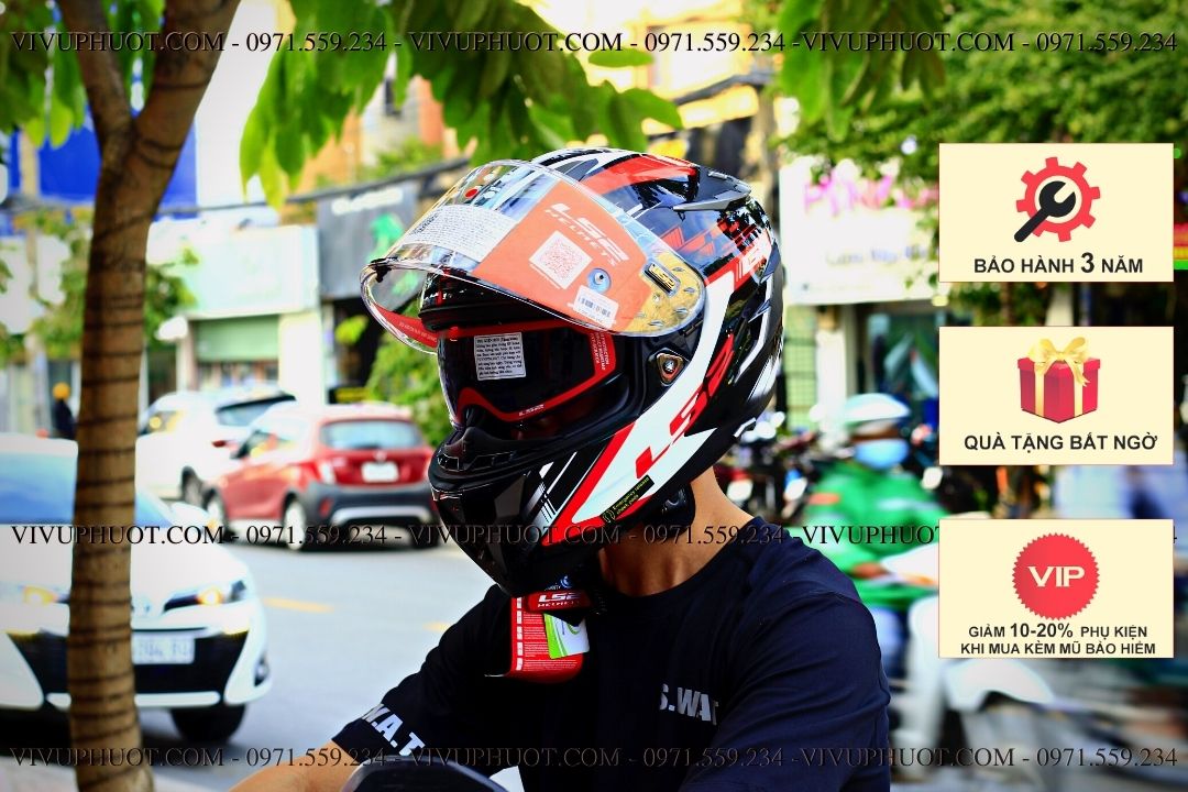 Mũ Fullface LS2 FF327 Challenger GP Đen Đỏ