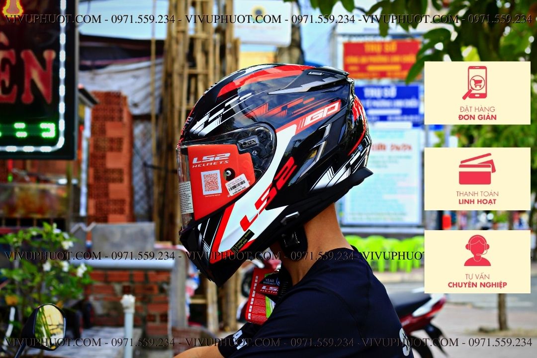 Mũ Fullface LS2 FF327 Challenger GP Đen Đỏ