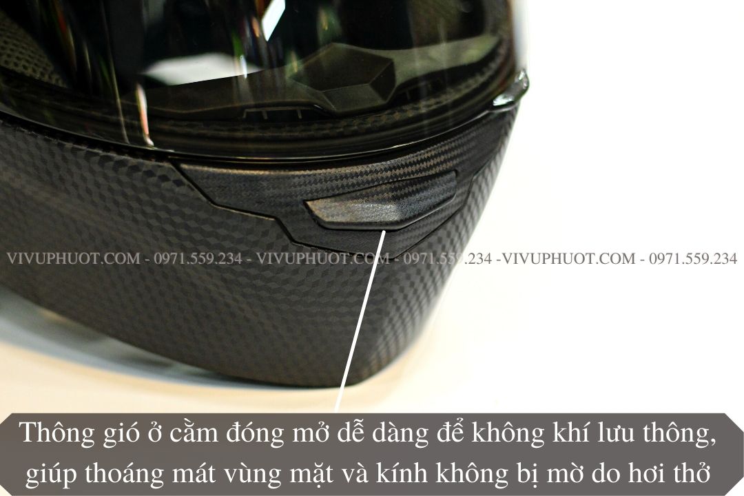 Mũ Fullface Royal M179 Lật Cằm Vân Carbon