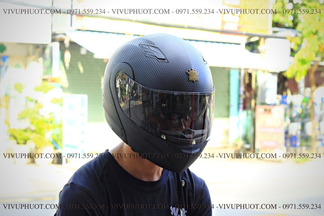 Mũ Fullface Royal M179 Lật Cằm Vân Carbon
