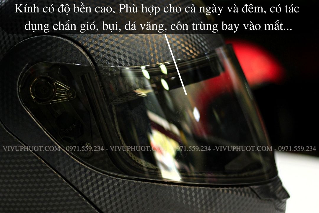 Mũ Fullface Royal M179 Lật Cằm Vân Carbon