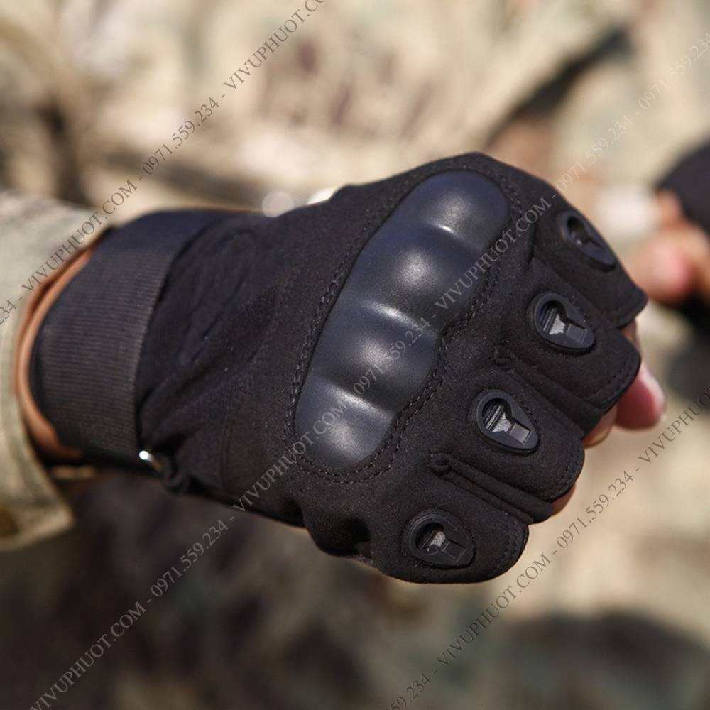 gang-tay-xe-may-oakley-cut-ngon-den-3 Găng Tay Đa Năng Cụt Ngón Có Gù Bảo Vệ