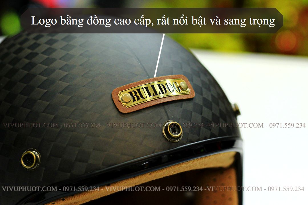 Mũ 3/4 Bulldog Heli Carbon Rubik