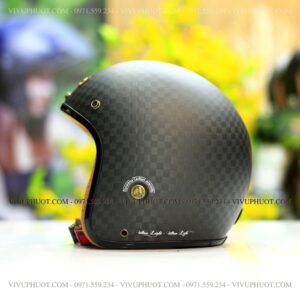 Mũ 3/4 Bulldog Heli Carbon Rubik