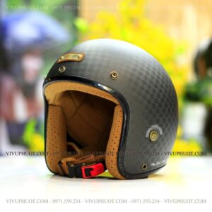 Mũ 3/4 Bulldog Heli Carbon Rubik