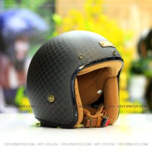 Mũ 3/4 Bulldog Heli Carbon Rubik