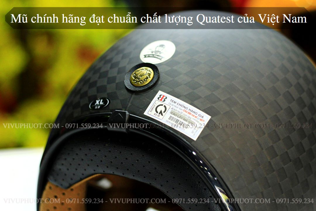 Mũ 3/4 Bulldog Heli Carbon Rubik